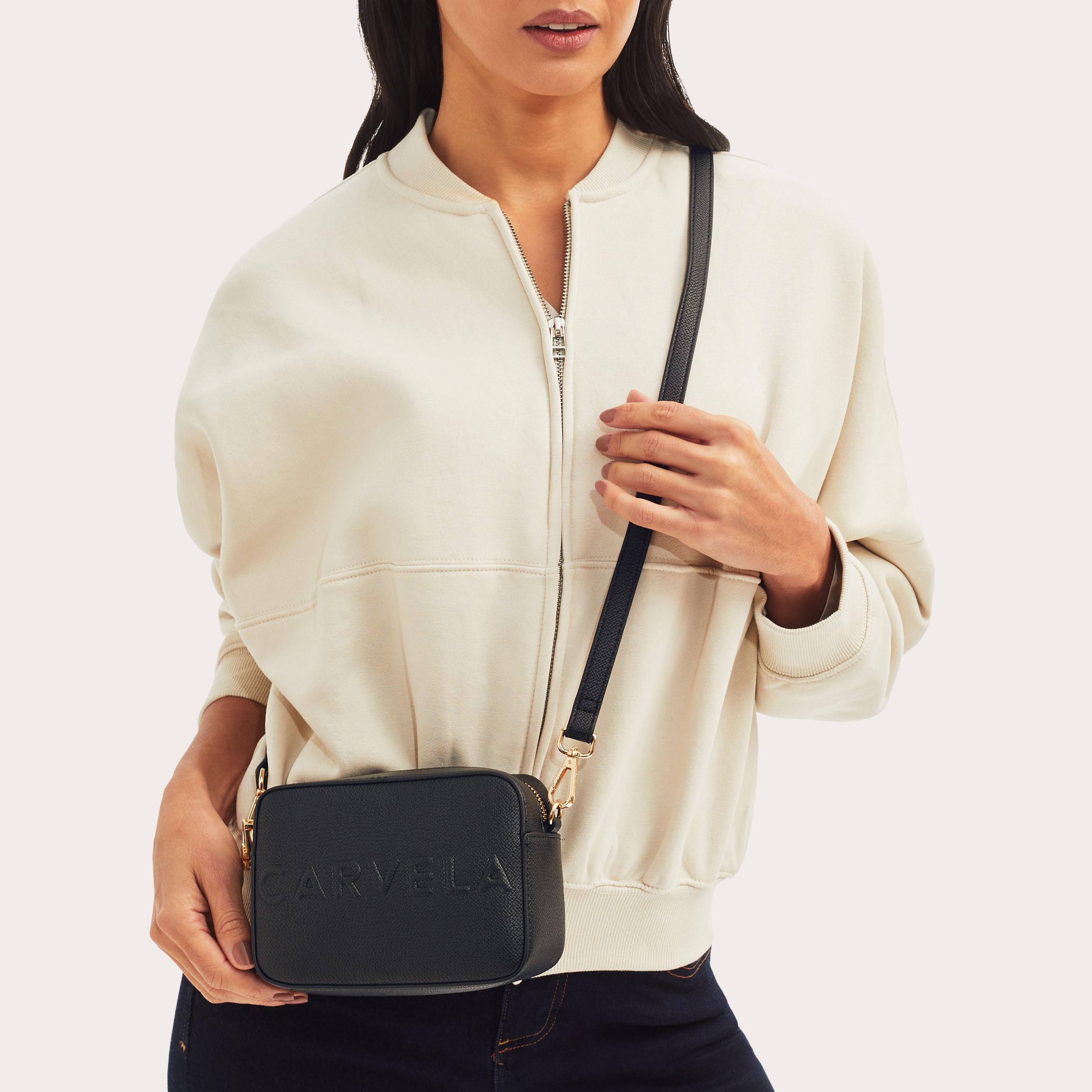 FRAME MINI X BODY Black Cross Body Bag by CARVELA
