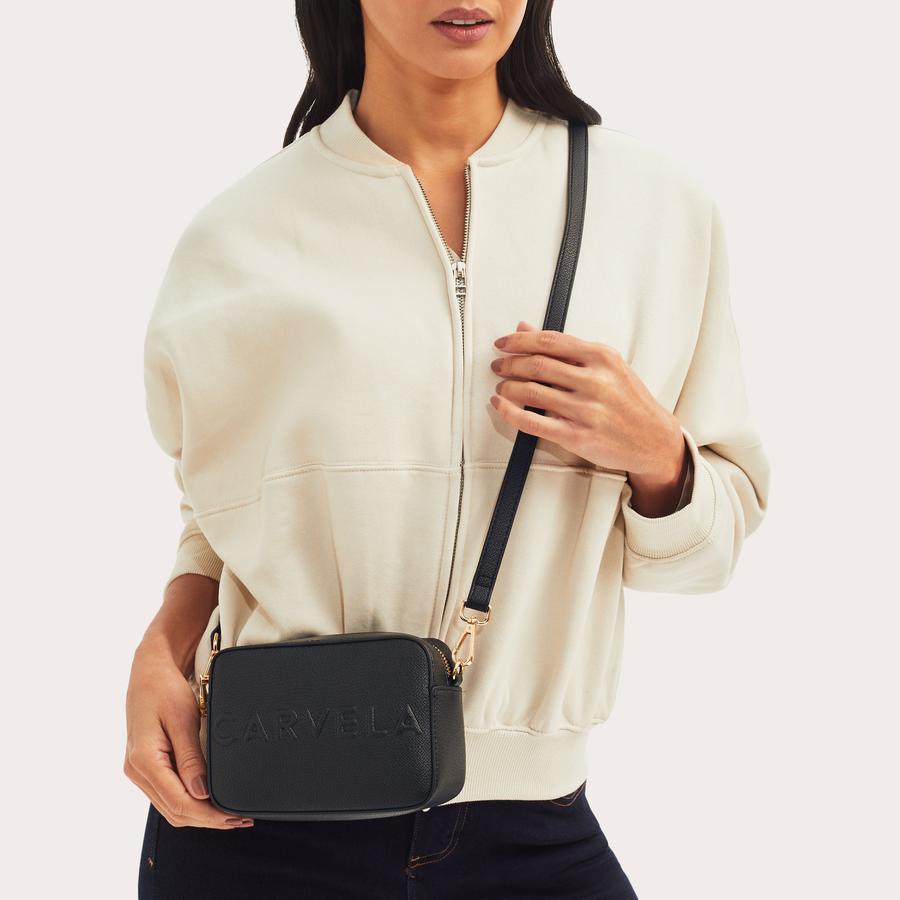 FRAME MINI X BODY Black Cross Body Bag by CARVELA
