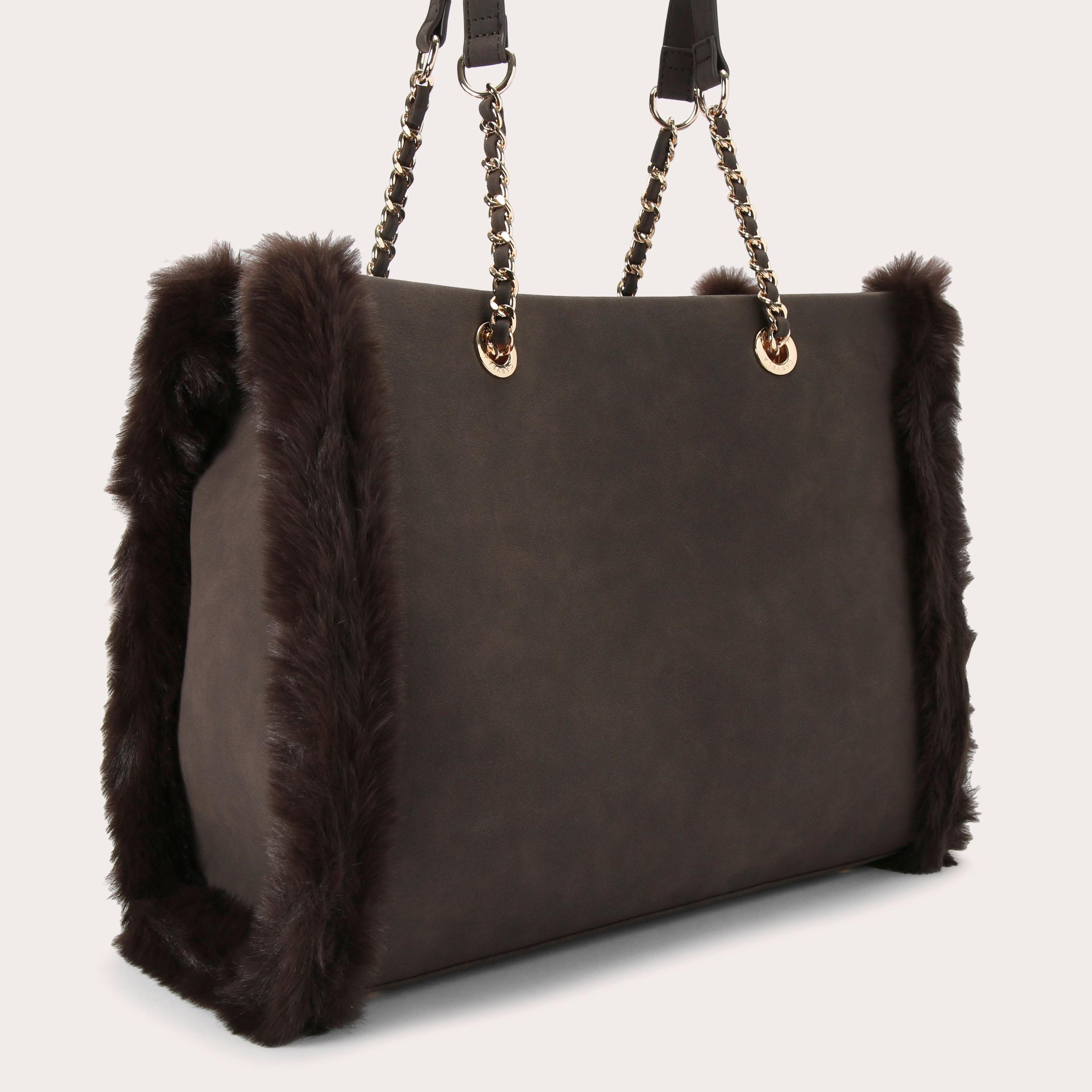 Triangle Fur Bag, Brown