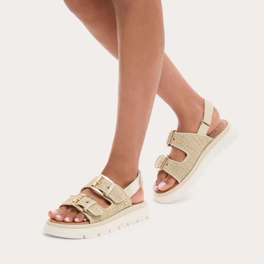 PAVILION SLINGBACK Beige Raffia Slingback Sandal by CARVELA COMFORT