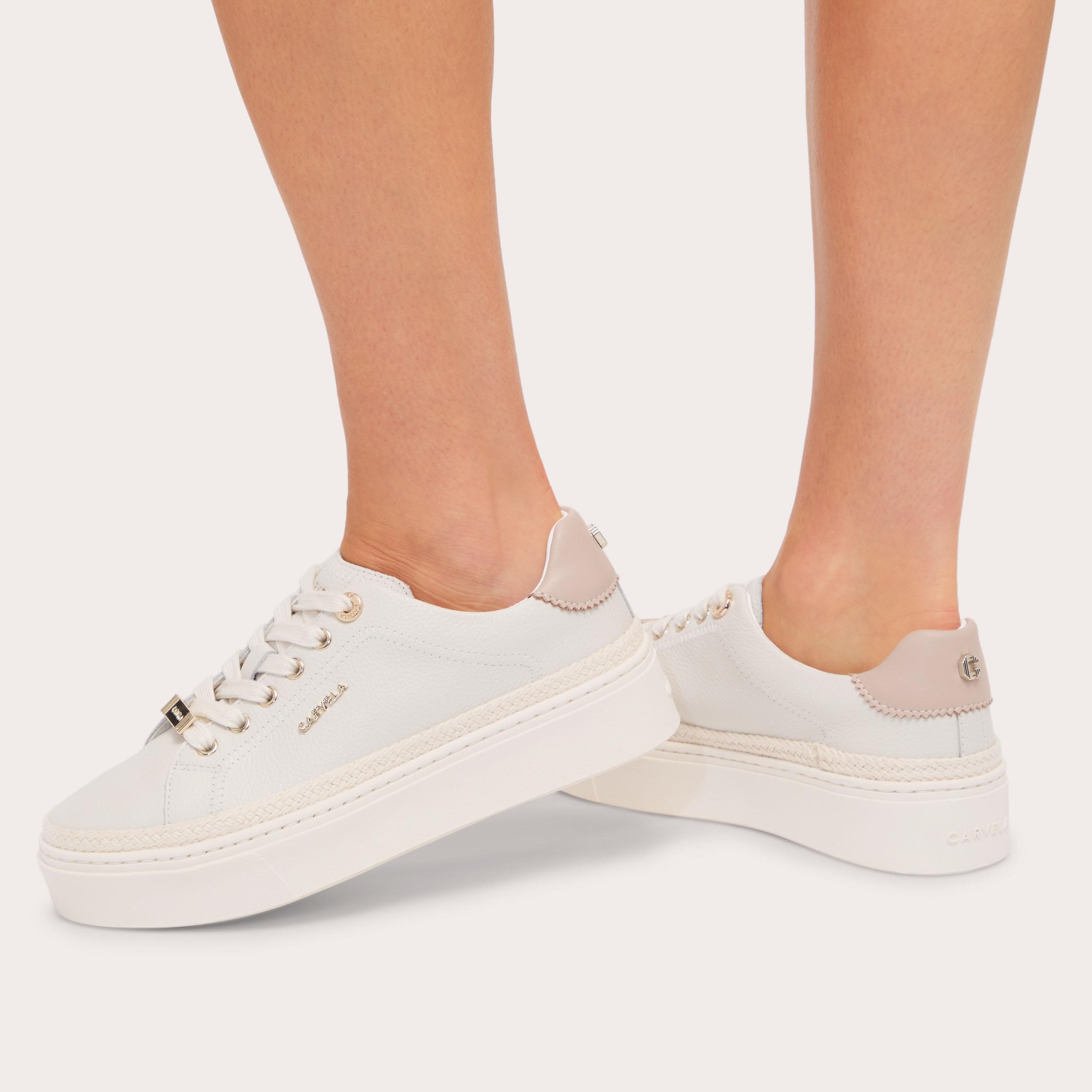 CAPRESE SNEAKER White Lace Up Trainer by CARVELA