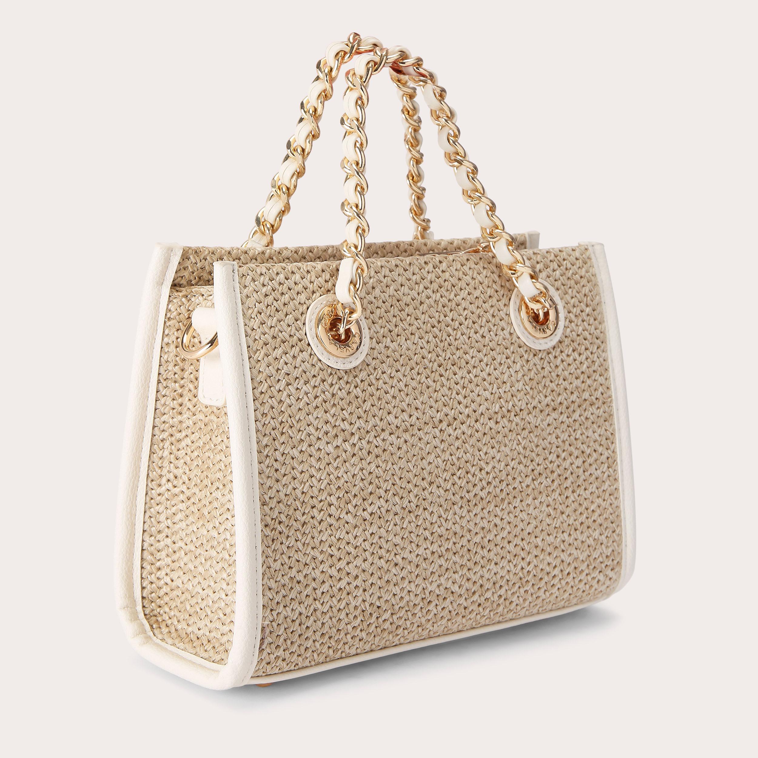 SORRENTO MIRCO RAFFIA Raffia Woven Tote Bag by CARVELA