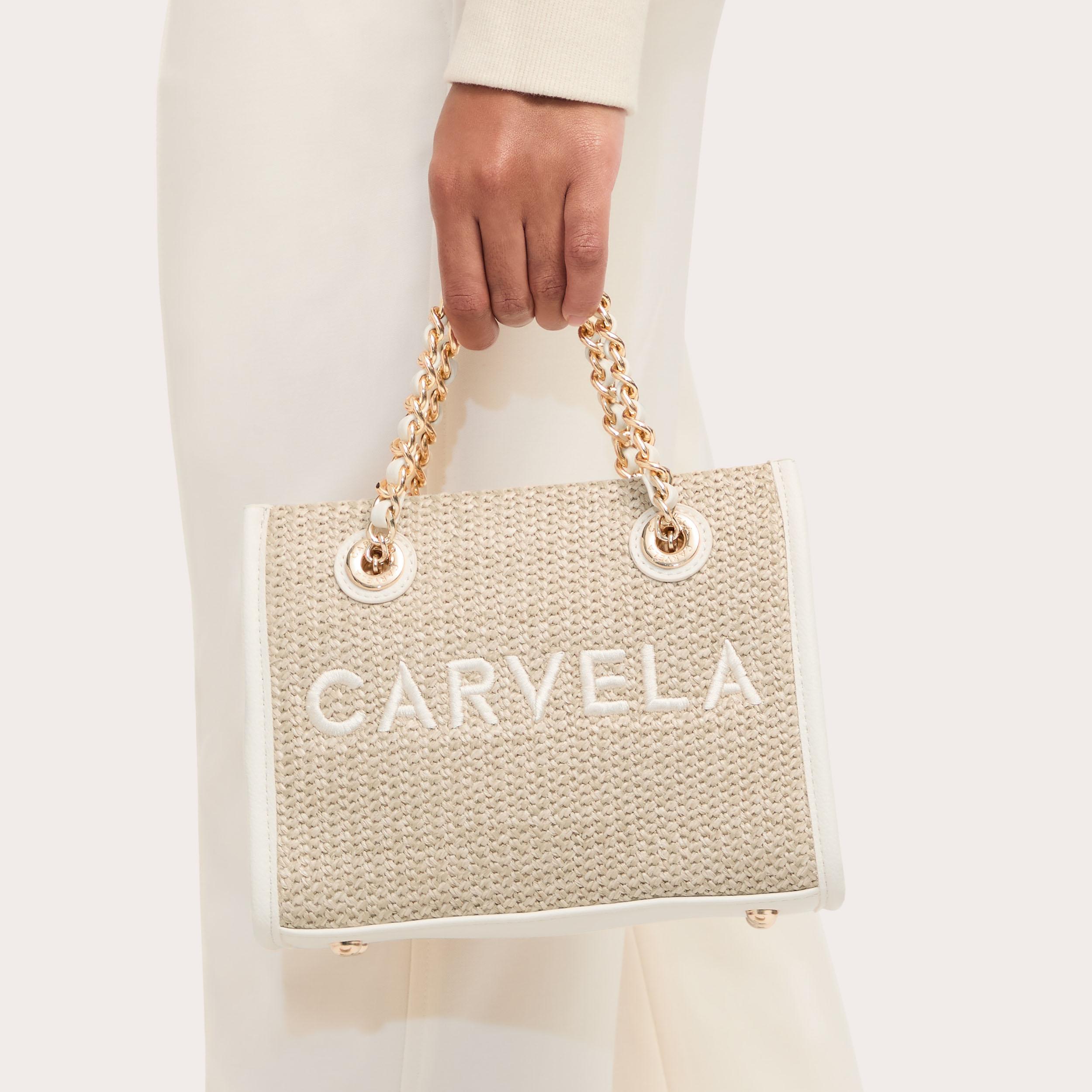 SORRENTO MIRCO RAFFIA Raffia Woven Tote Bag by CARVELA