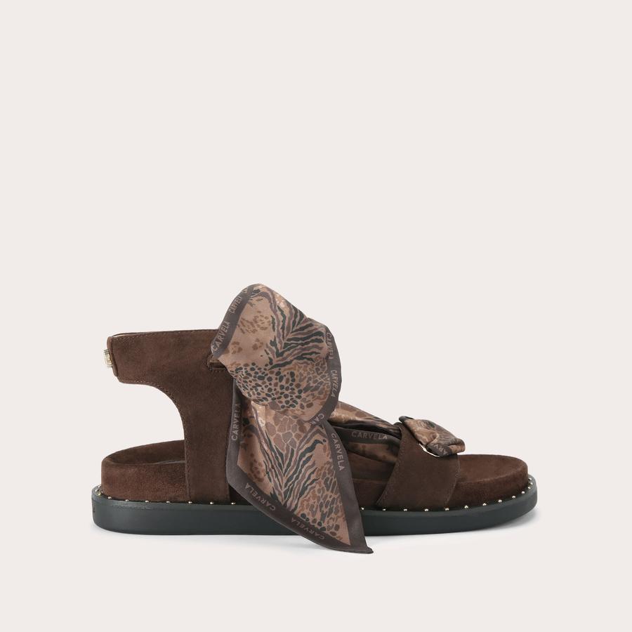 dark brown dress sandals for women Womens Ashley Brown Ankle Strap High-Heel Sandals main image 0