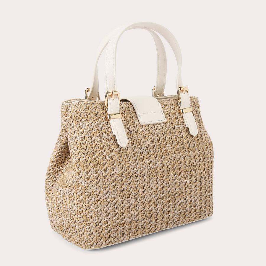 MARIA MINI TOTE Natural Woven Raffia Tote Bag by CARVELA