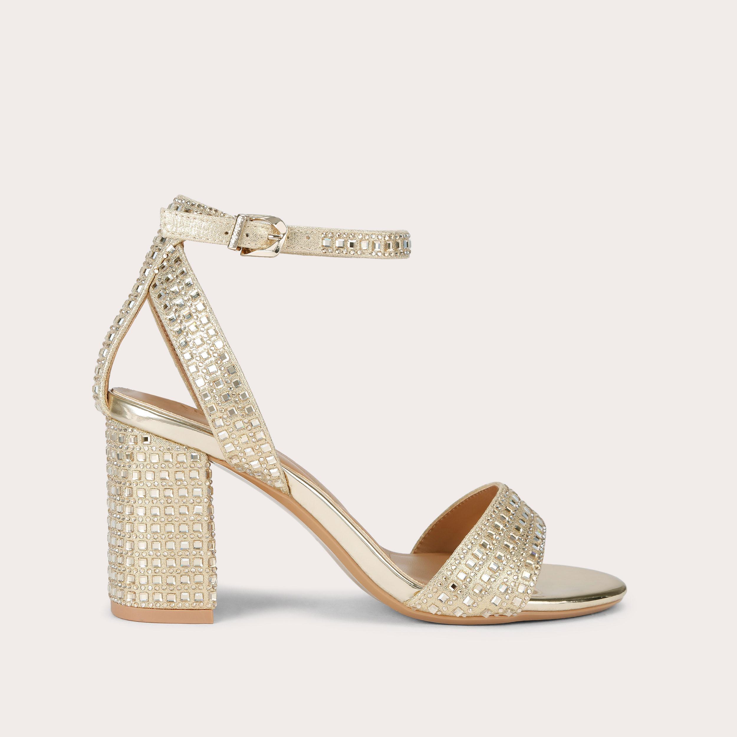 KIANNI WIDE FIT Gold Crystal High Heel by CARVELA