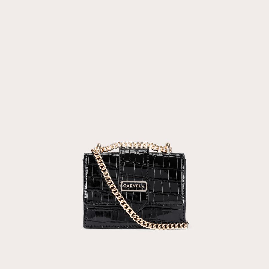 JESSICA MICRO Black Croc Micro Bag by CARVELA