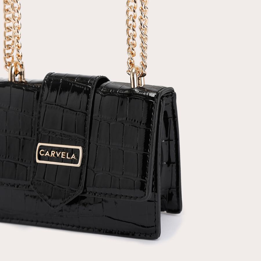 JESSICA MICRO Black Croc Micro Bag by CARVELA