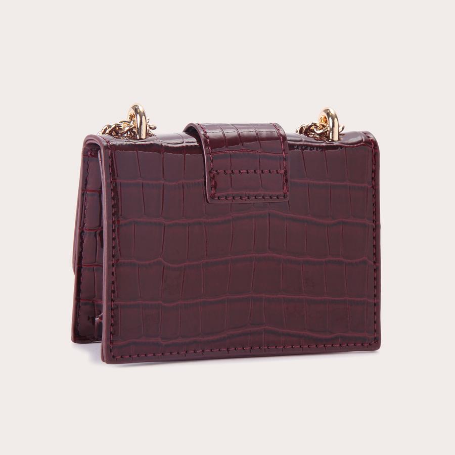 JESSICA MICRO Dark Red Croc Micro Bag by CARVELA