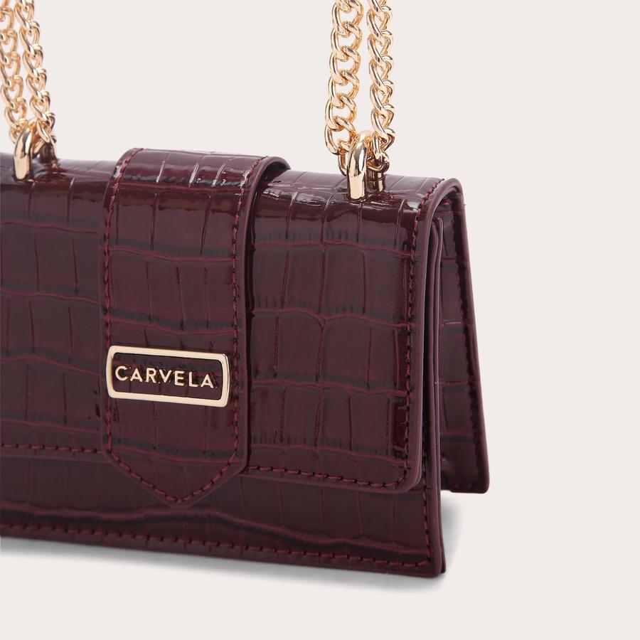 JESSICA MICRO Dark Red Croc Micro Bag by CARVELA