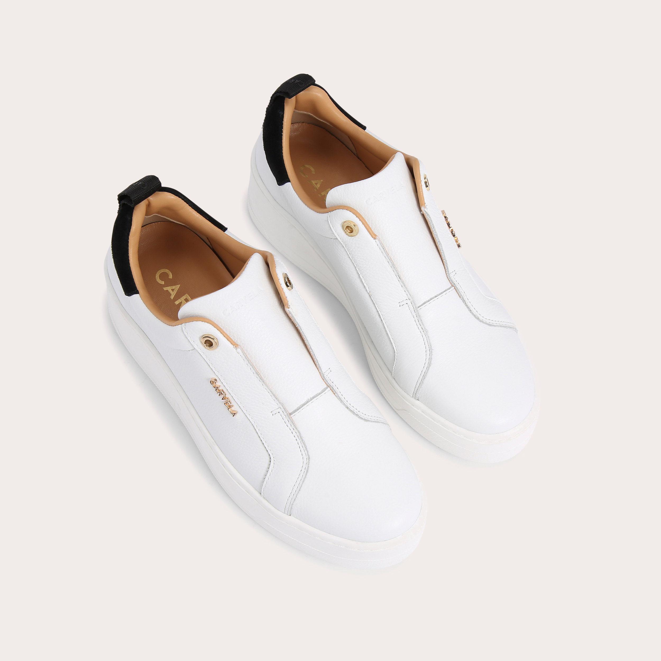 CONNECTED LACELESS White Chunky Lace Up Trainer by CARVELA