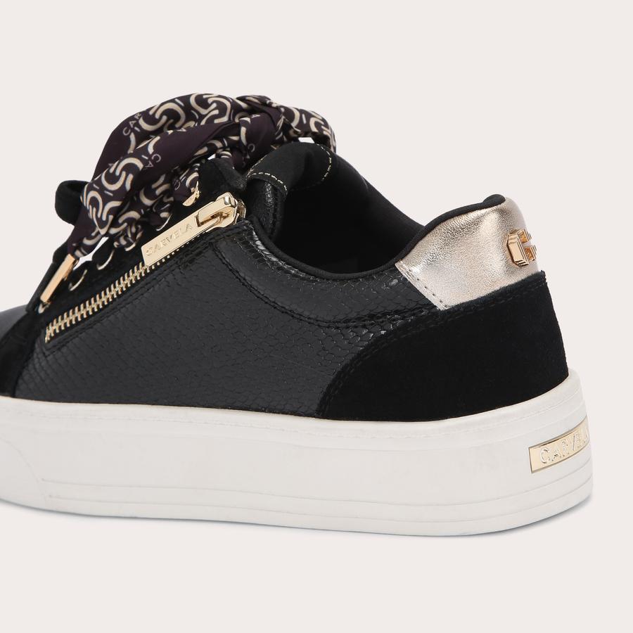 SORRENTO SCARF SNEAKER Black Lizard Sneaker by Carvela