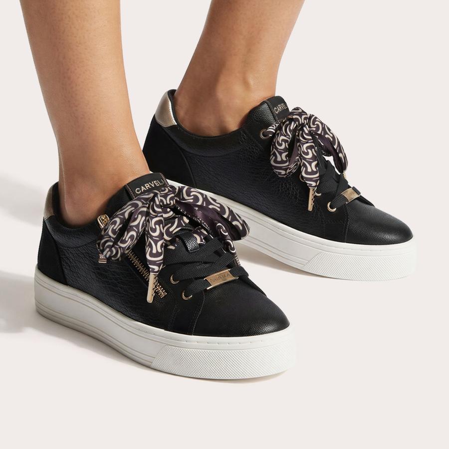 SORRENTO SCARF SNEAKER Black Lizard Sneaker by Carvela